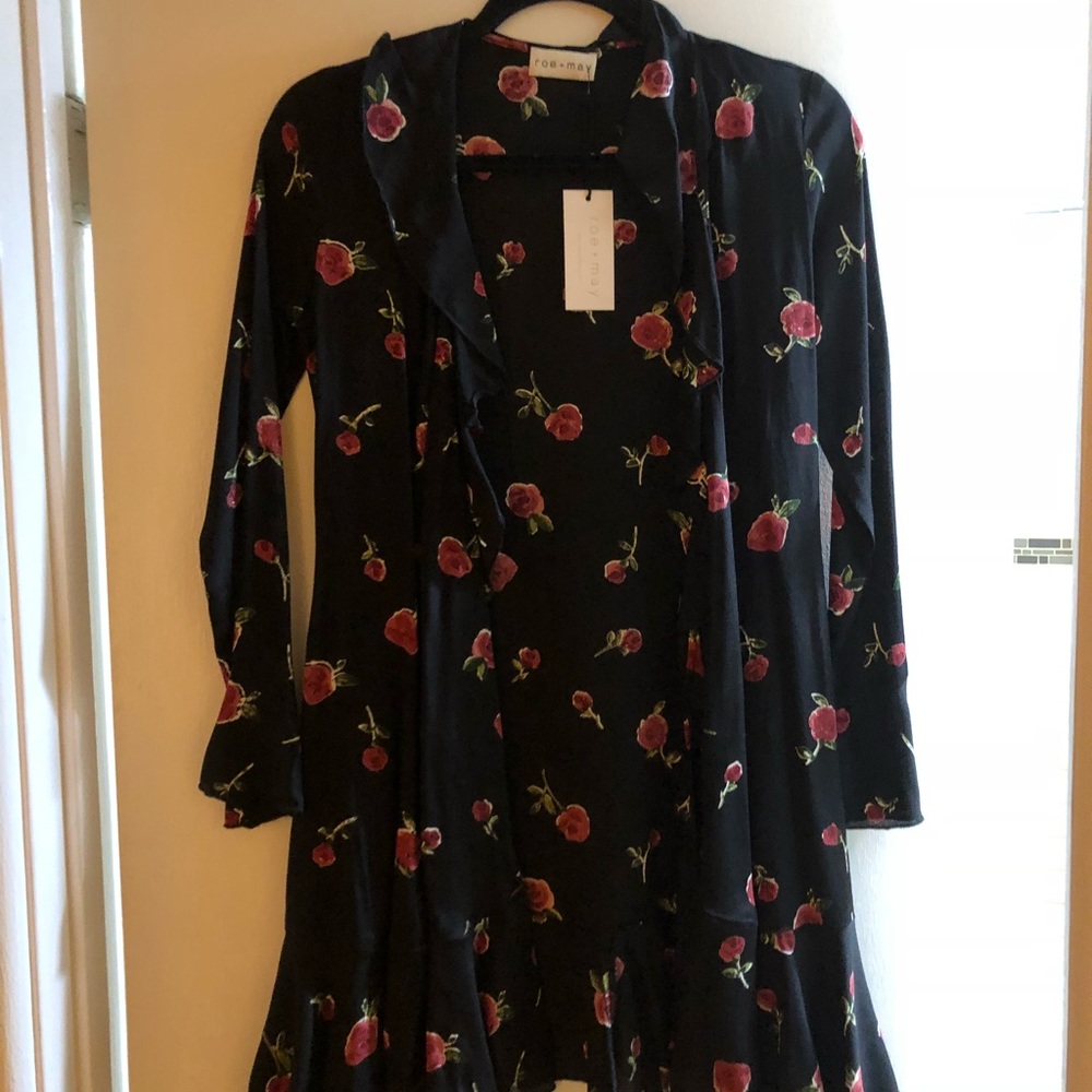 Roe & May Selma Dress in Black Rose XS